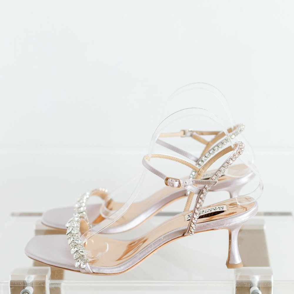 Badgley Mischka Kenya Lavender Satin Kitten Heel Women's 9.5 - Picture 12 of 14